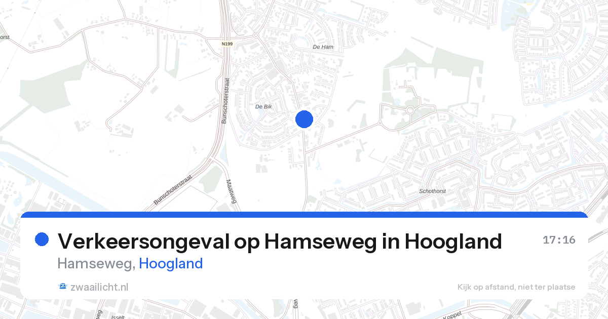 Verkeersongeval op Hamseweg in Hoogland — 28 aug 2026