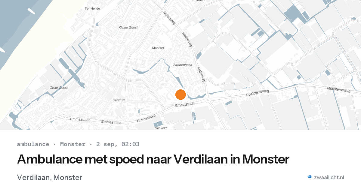 Ambulance met spoed naar Verdilaan in Monster — 2 sep 2026