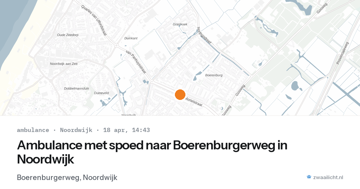 Ambulance met spoed naar Boerenburgerweg in Noordwijk — 18 apr 2026