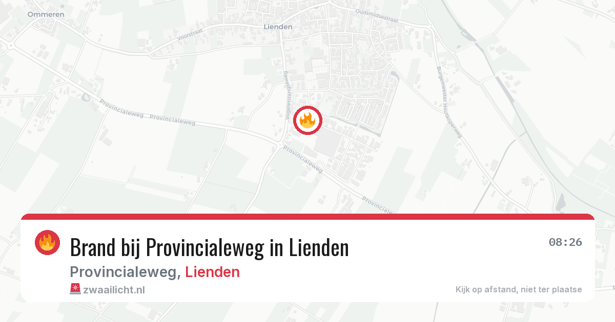 Brand bij Provincialeweg in Lienden — 21 mrt 2026