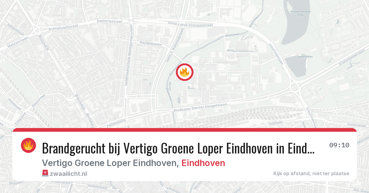 Brandgerucht bij Vertigo Groene Loper Eindhoven in Eindhoven — 24 jun 2026