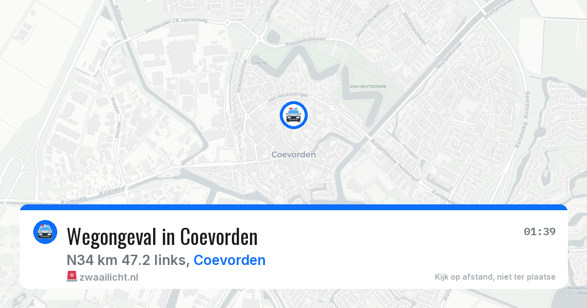 Wegongeval in Coevorden — 19 jun 2026