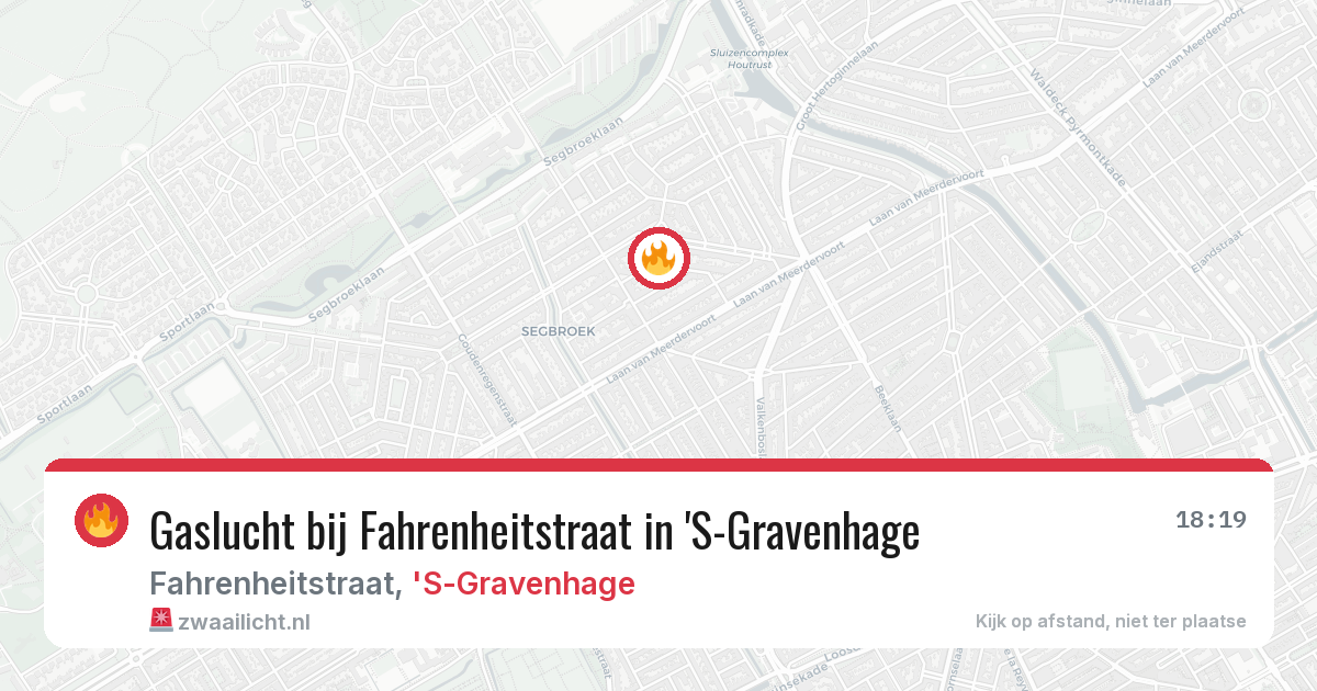 Gaslucht bij Fahrenheitstraat in 'S-Gravenhage — 16 jun 2026