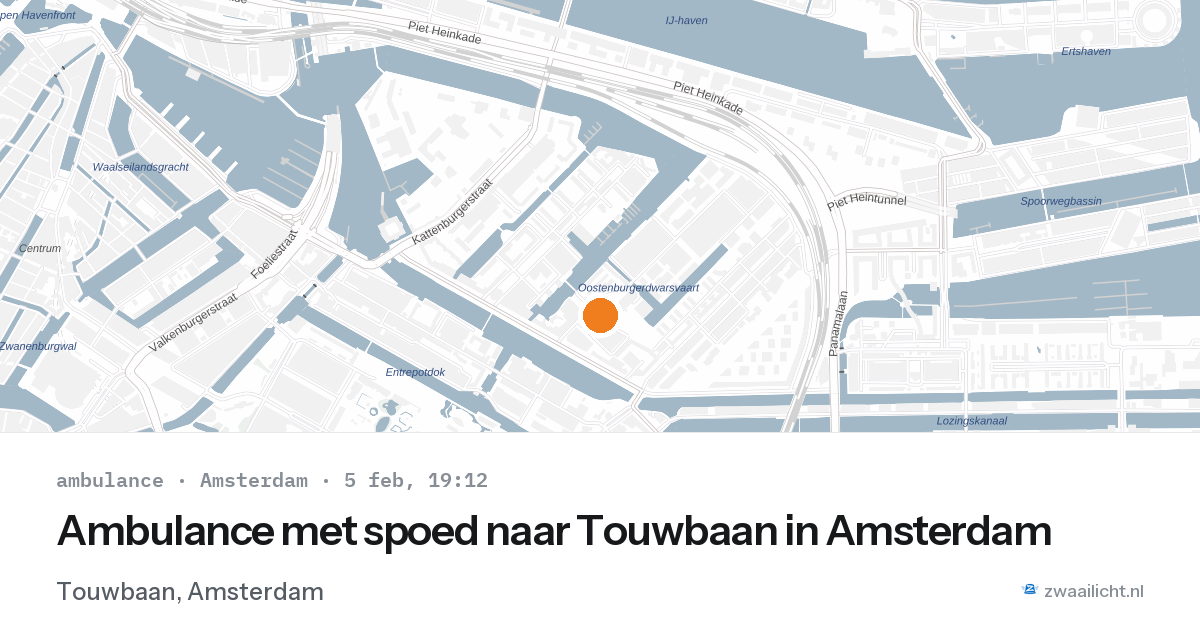 Ambulance met spoed naar Touwbaan in Amsterdam — 5 feb 2026