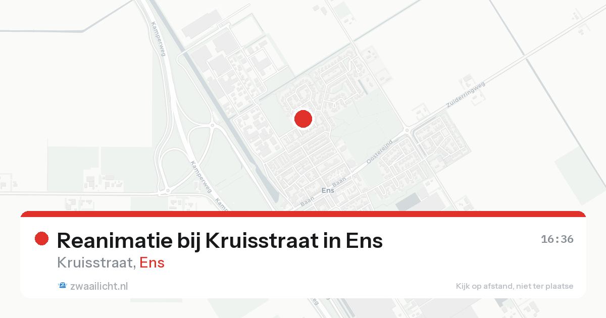 Reanimatie bij Kruisstraat in Ens — 21 aug 2026