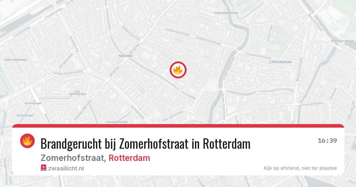 Brandgerucht bij Zomerhofstraat in Rotterdam — 27 mei 2026