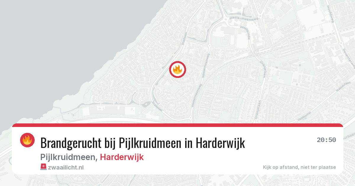 Brandgerucht bij Pijlkruidmeen in Harderwijk — 31 jul 2026