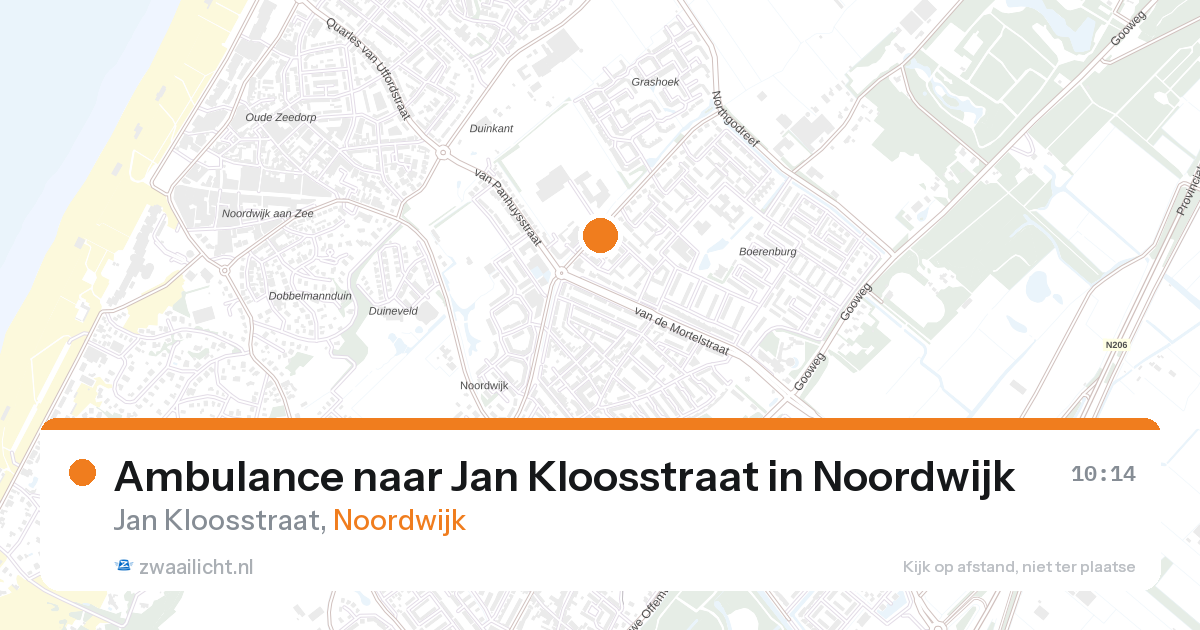 Ambulance naar Jan Kloosstraat in Noordwijk — 28 aug 2026