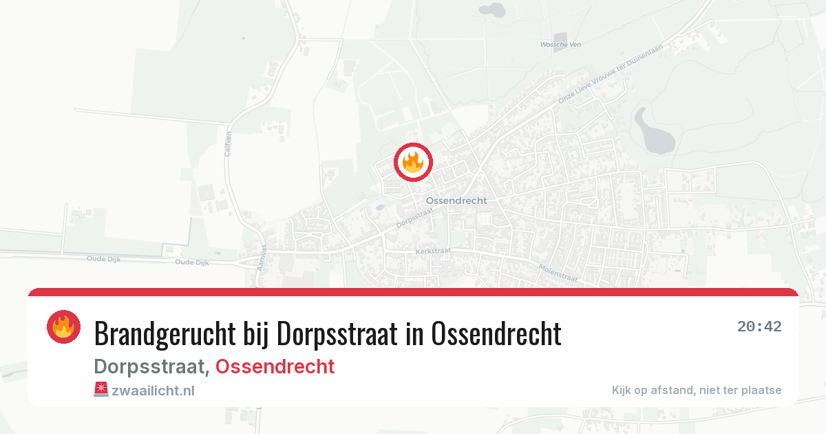 Brandgerucht bij Dorpsstraat in Ossendrecht — 13 aug 2026
