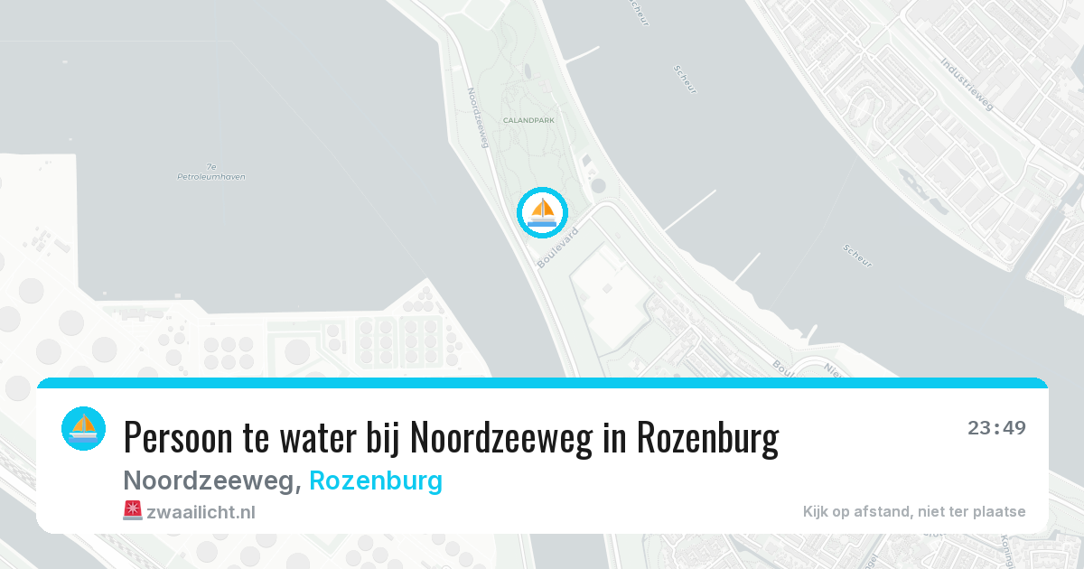 Persoon te water bij Noordzeeweg in Rozenburg — 15 jun 2026