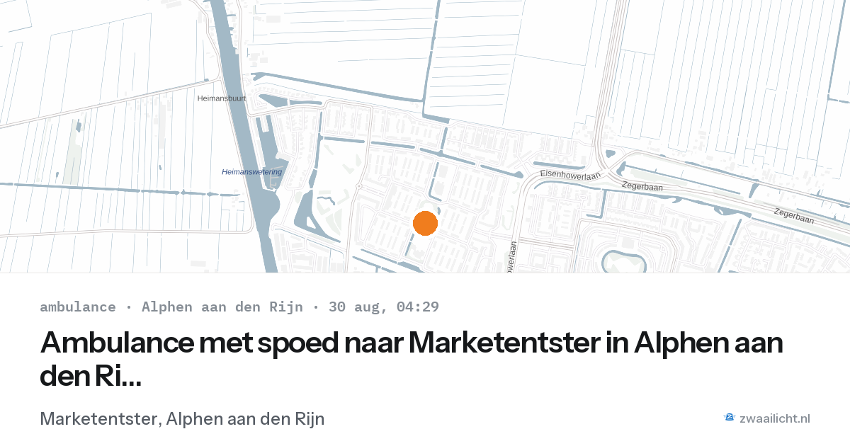 Ambulance met spoed naar Marketentster in Alphen aan den Rijn — 30 aug 2026