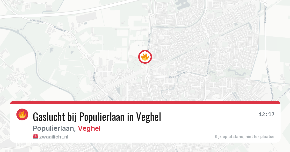 Gaslucht bij Populierlaan in Veghel — 16 mei 2026