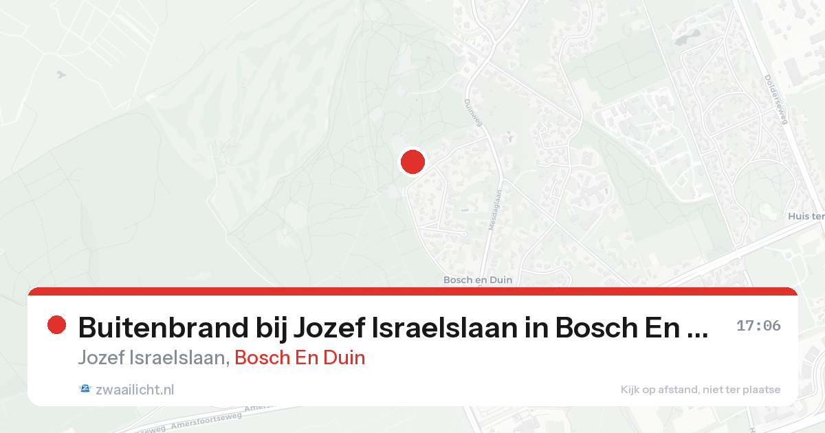 Buitenbrand bij Jozef Israelslaan in Bosch En Duin — 16 aug 2026