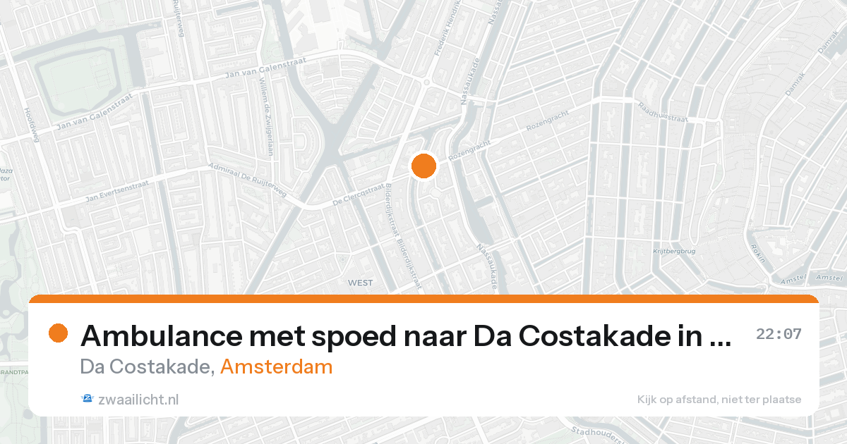 Ambulance met spoed naar Da Costakade in Amsterdam — 19 aug 2026