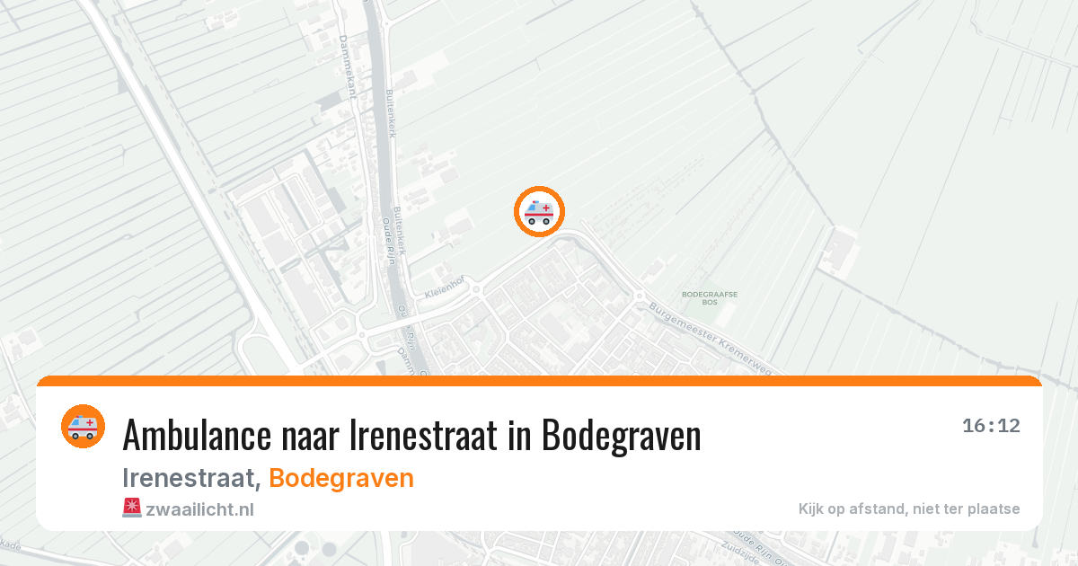 Ambulance naar Irenestraat in Bodegraven — 10 aug 2026