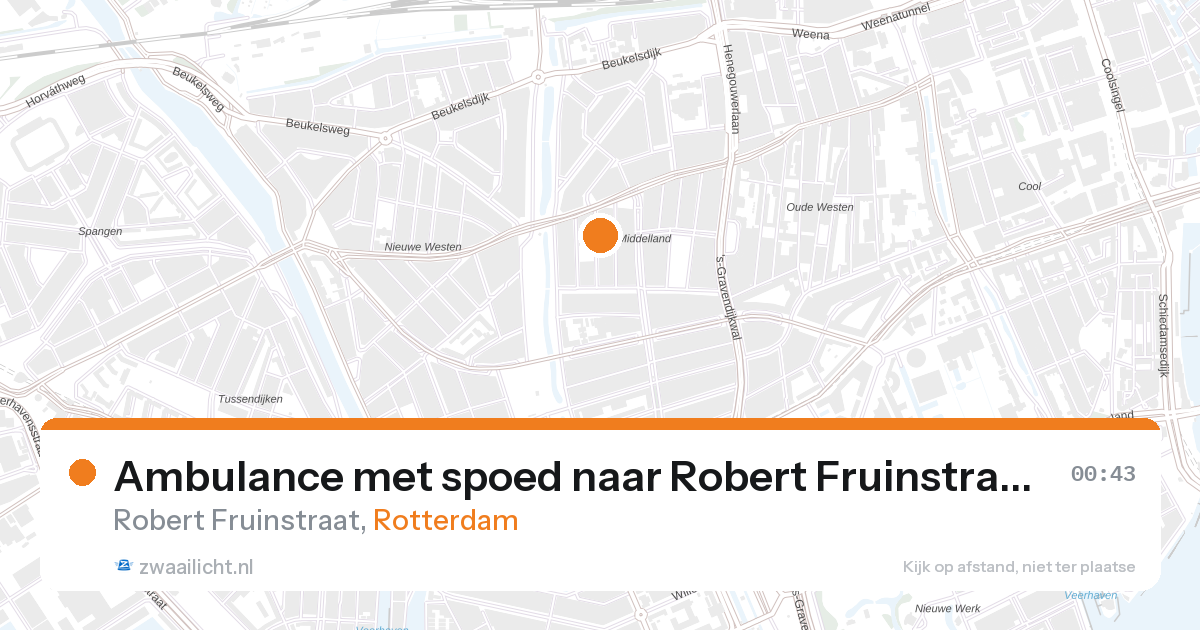 Ambulance met spoed naar Robert Fruinstraat in Rotterdam — 26 aug 2026