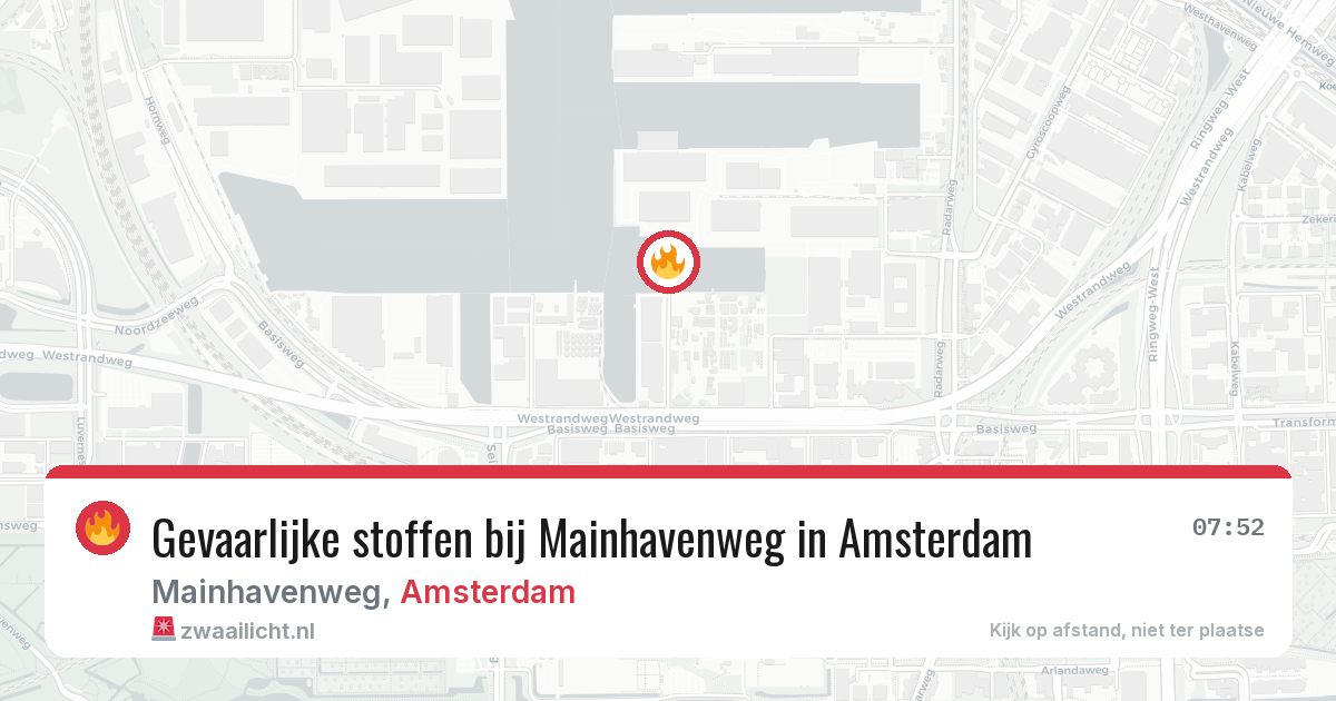 Gevaarlijke stoffen bij Mainhavenweg in Amsterdam — 19 jun 2026