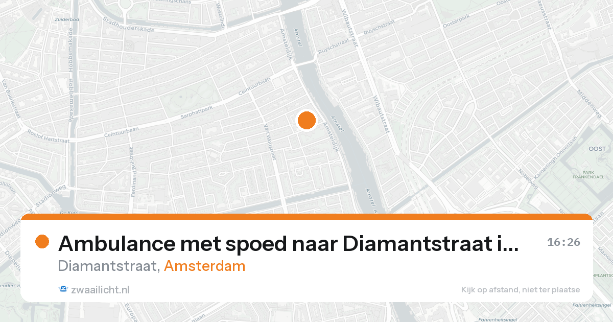 Ambulance met spoed naar Diamantstraat in Amsterdam — 19 aug 2026