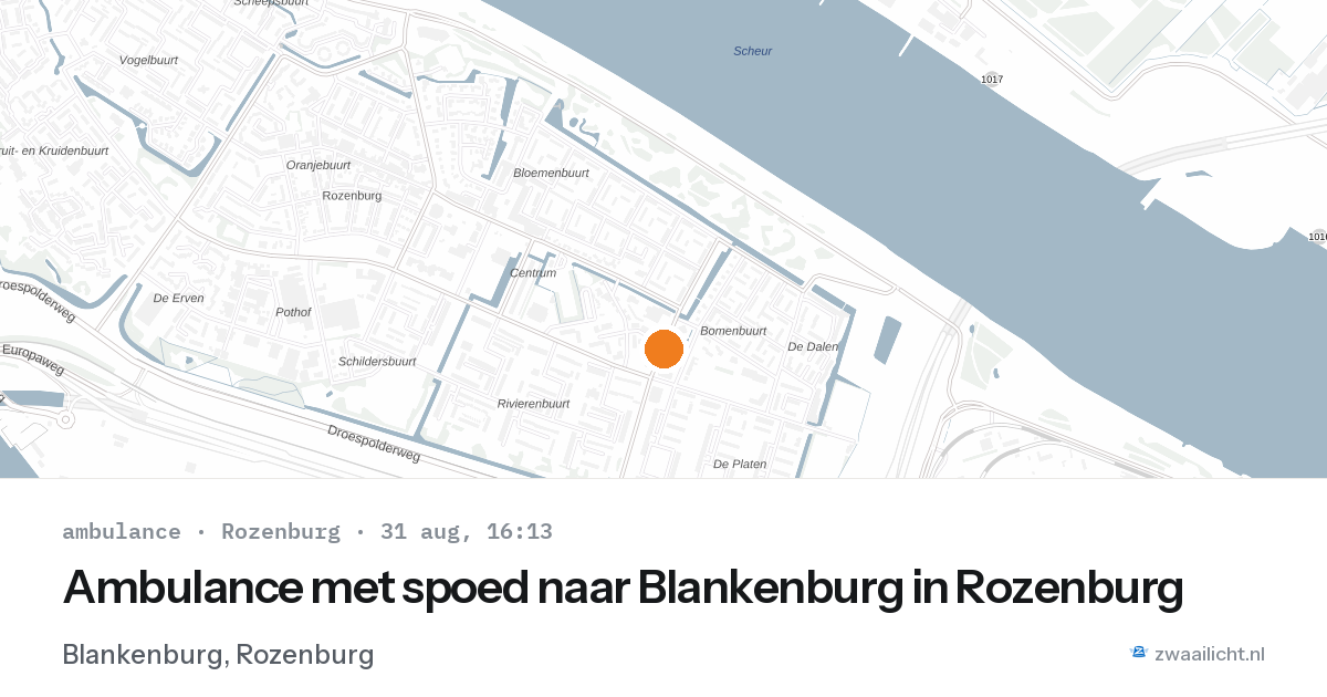 Ambulance met spoed naar Blankenburg in Rozenburg — 31 aug 2026