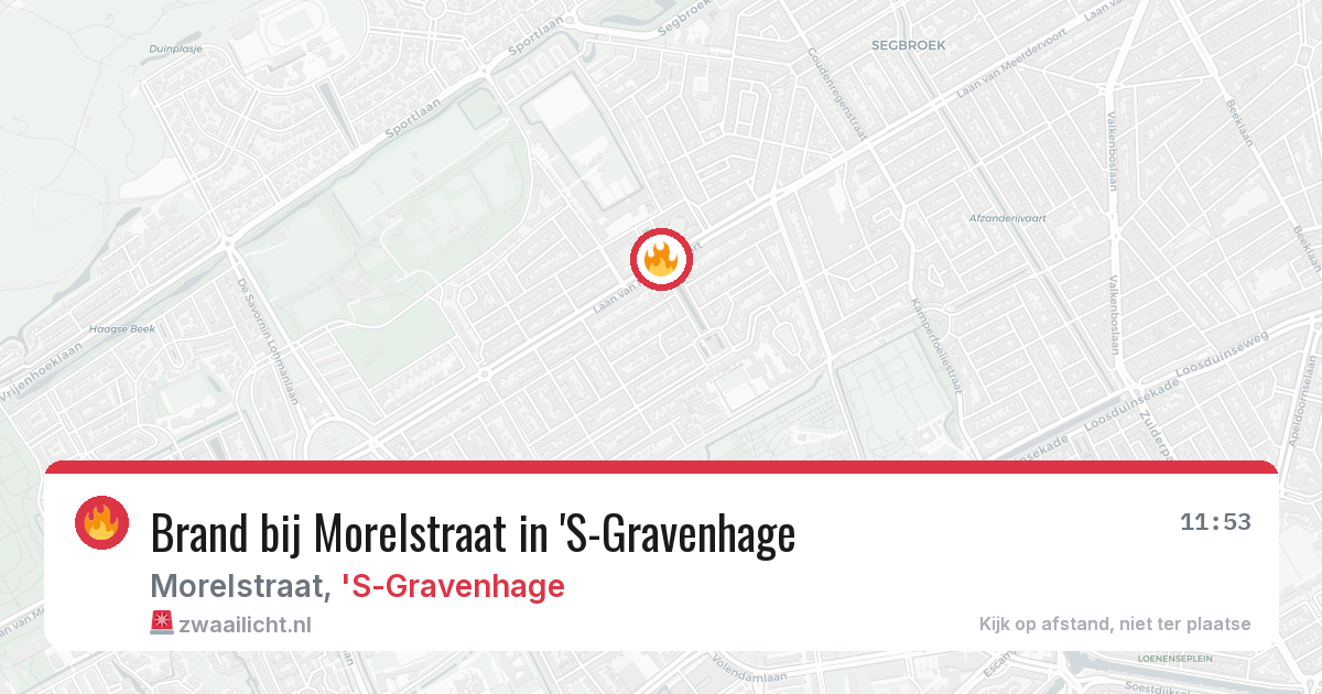 Brand bij Morelstraat in 'S-Gravenhage — 21 jul 2026