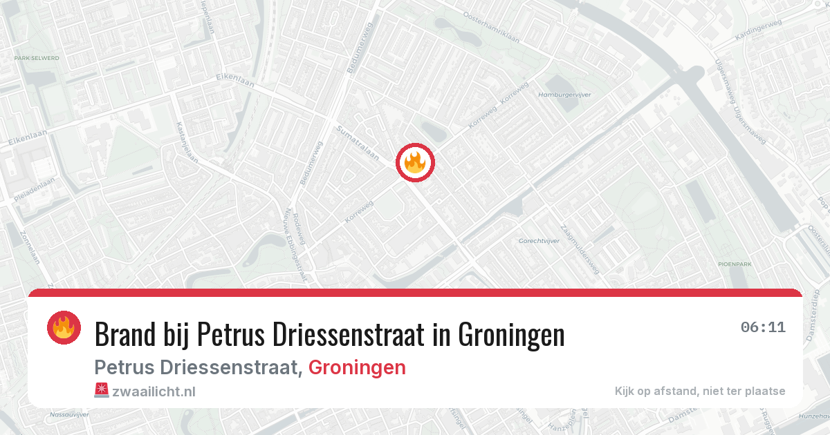 Brand bij Petrus Driessenstraat in Groningen — 29 jun 2026
