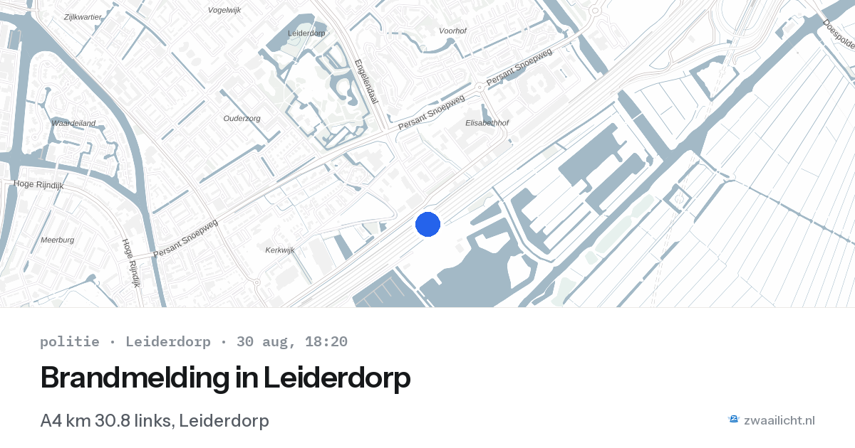 Brandmelding in Leiderdorp — 30 aug 2026