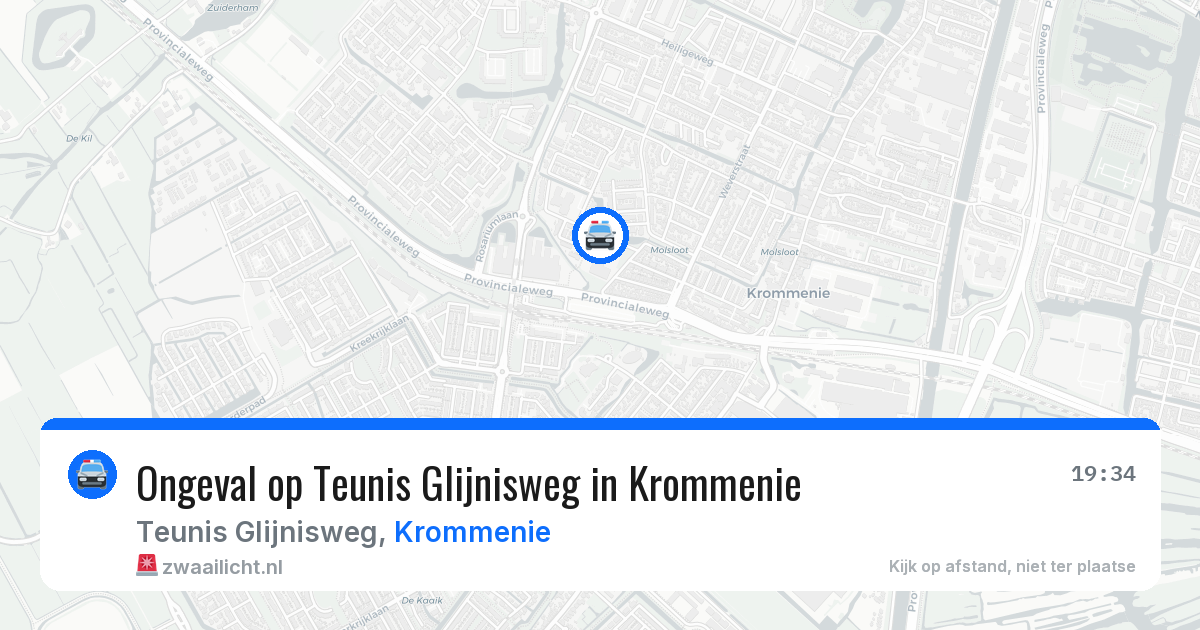 Ongeval op Teunis Glijnisweg in Krommenie — 13 aug 2026