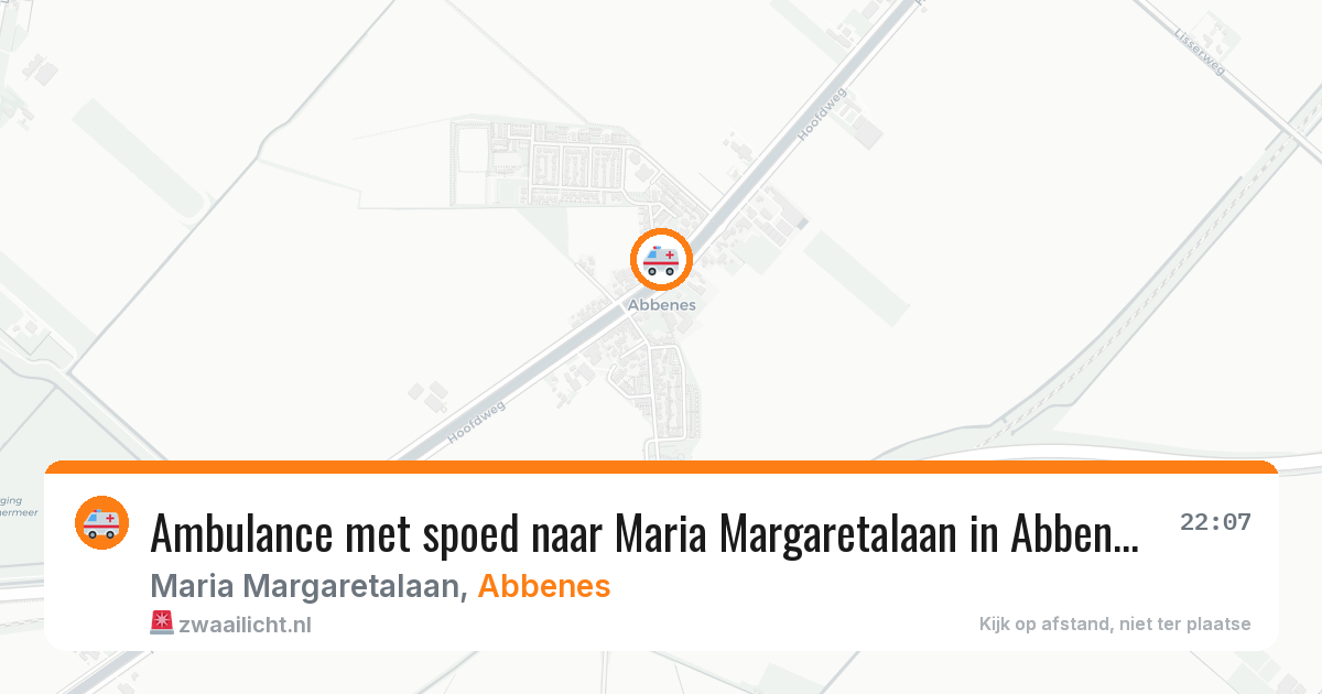 Ambulance met spoed naar Maria Margaretalaan in Abbenes — 1 aug 2026