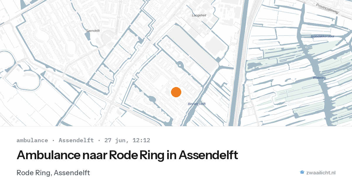 Ambulance naar Rode Ring in Assendelft — 27 jun 2026