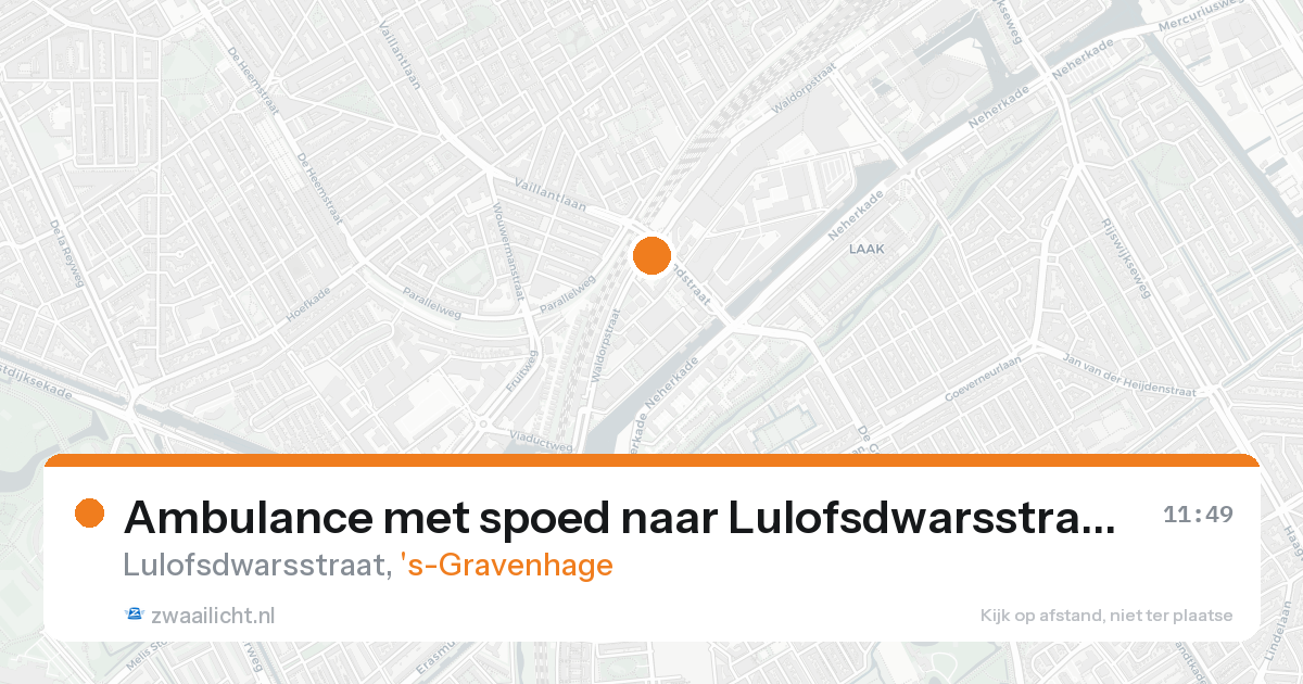 Ambulance met spoed naar Lulofsdwarsstraat in 's-Gravenhage — 17 aug 2026