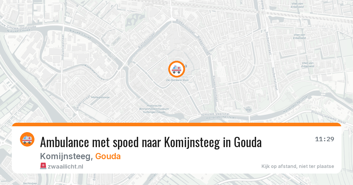 Ambulance met spoed naar Komijnsteeg in Gouda — 1 aug 2026
