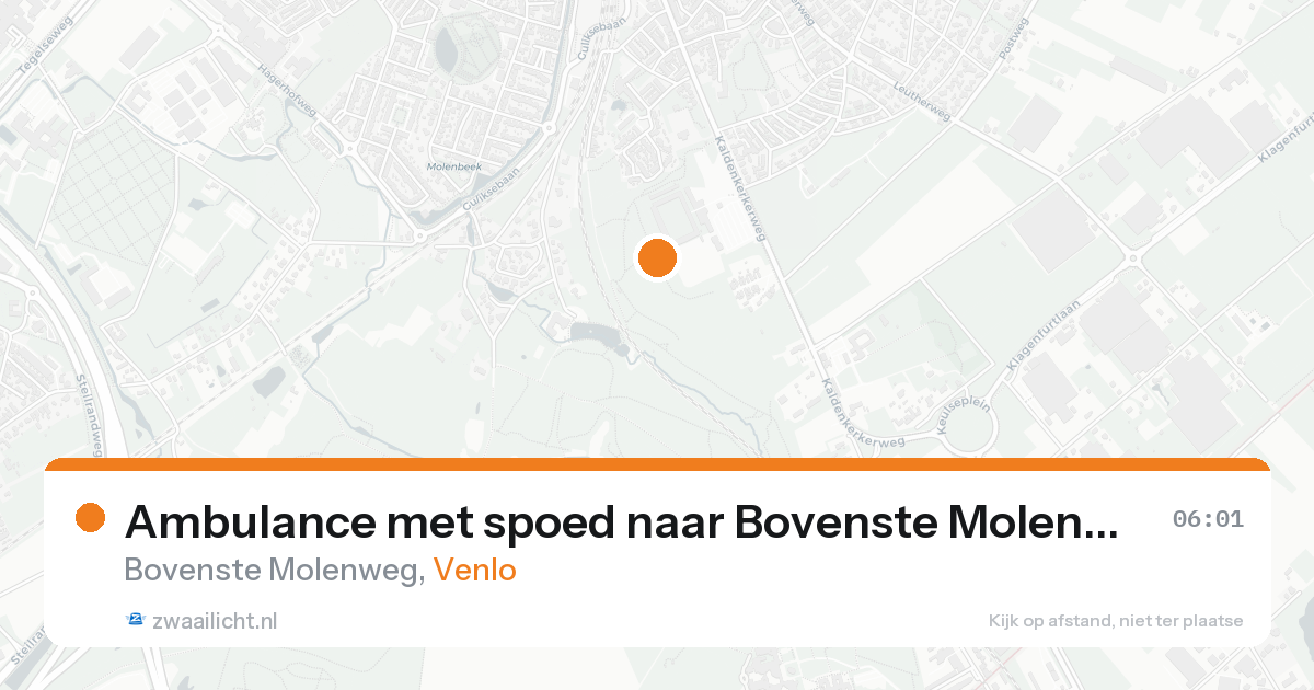 Ambulance met spoed naar Bovenste Molenweg in Venlo — 22 aug 2026