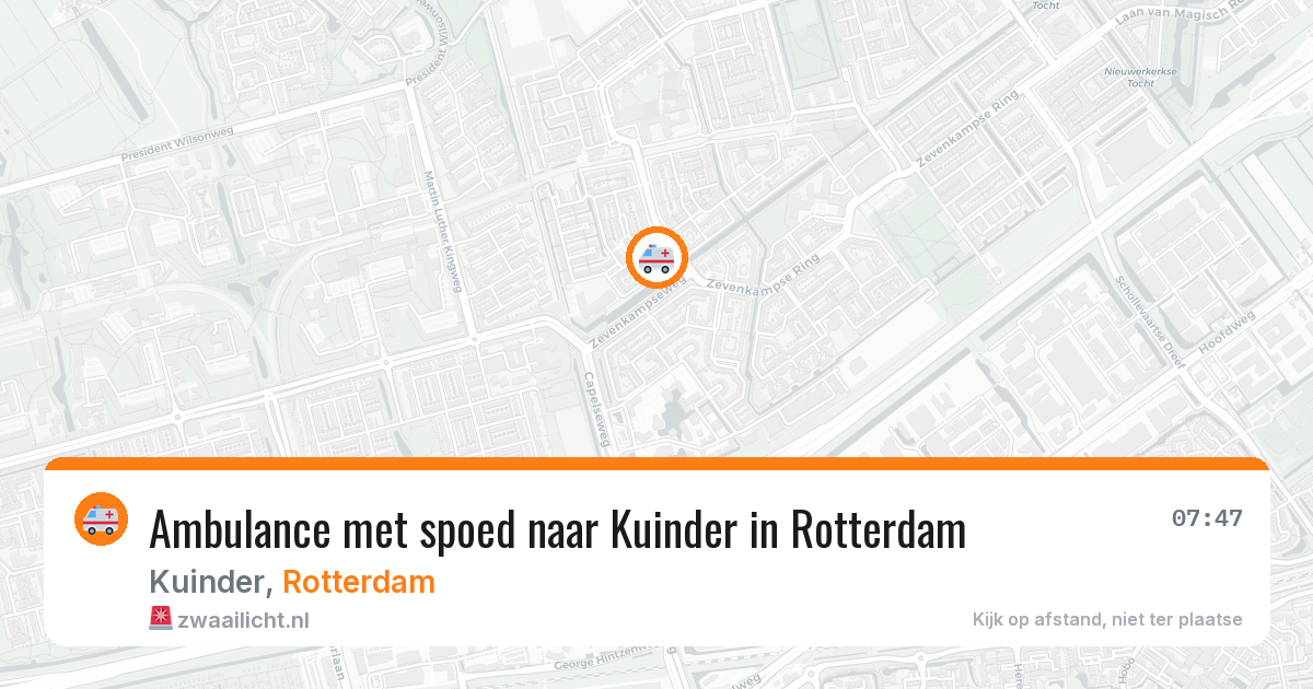 Ambulance met spoed naar Kuinder in Rotterdam — 13 aug 2026