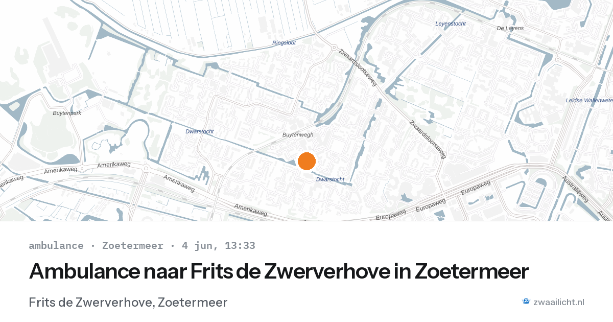 Ambulance naar Frits de Zwerverhove in Zoetermeer — 4 jun 2026