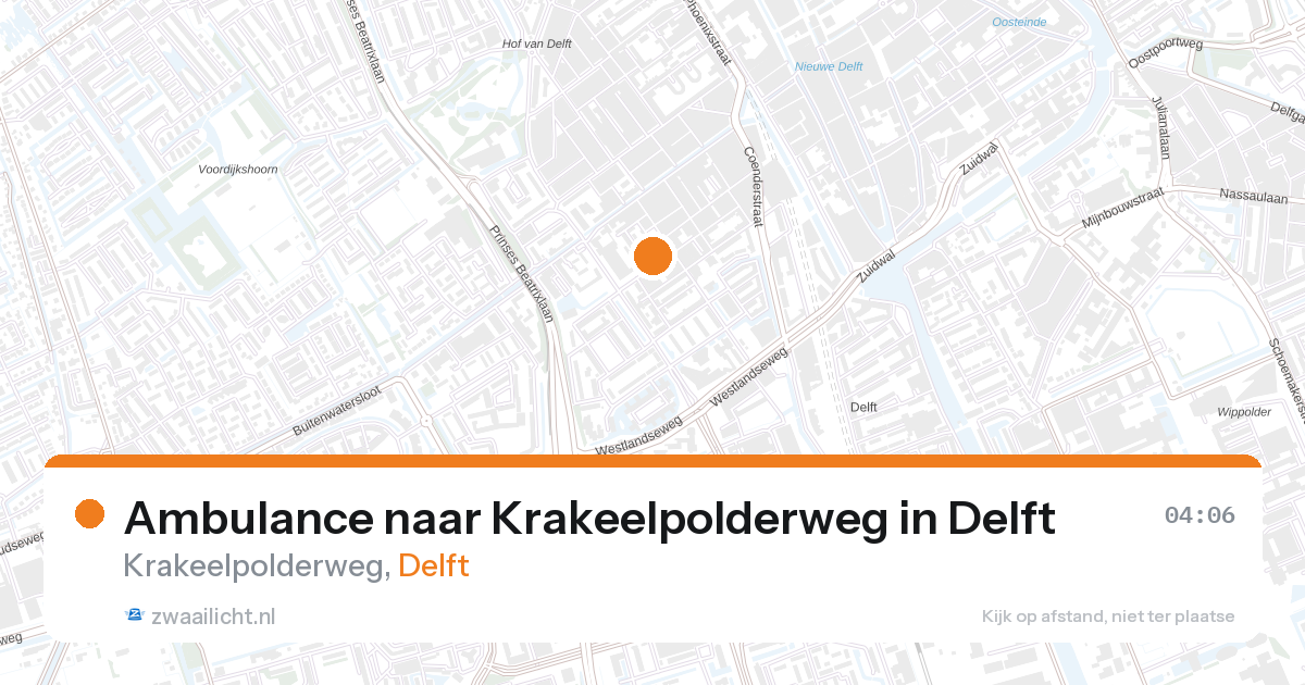 Ambulance naar Krakeelpolderweg in Delft — 27 aug 2026