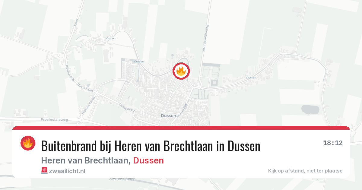 Buitenbrand bij Heren van Brechtlaan in Dussen — 14 jun 2026