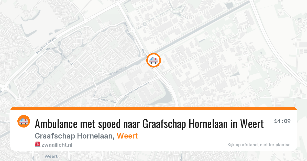 Ambulance met spoed naar Graafschap Hornelaan in Weert — 13 aug 2026