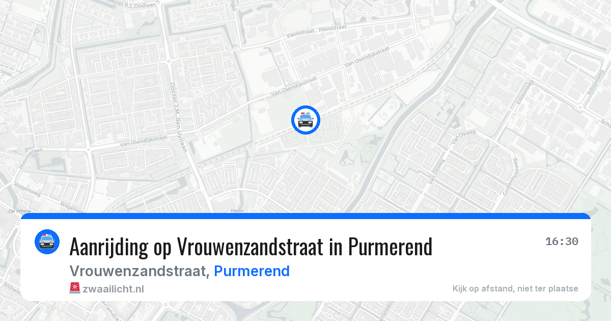 Aanrijding op Vrouwenzandstraat in Purmerend — 20 mei 2026