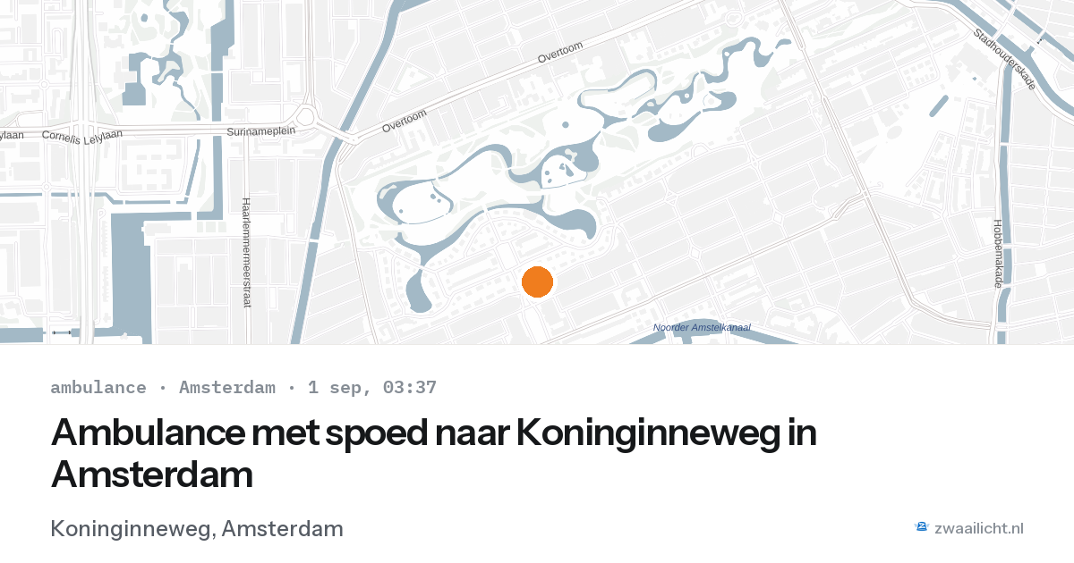 Ambulance met spoed naar Koninginneweg in Amsterdam — 1 sep 2026
