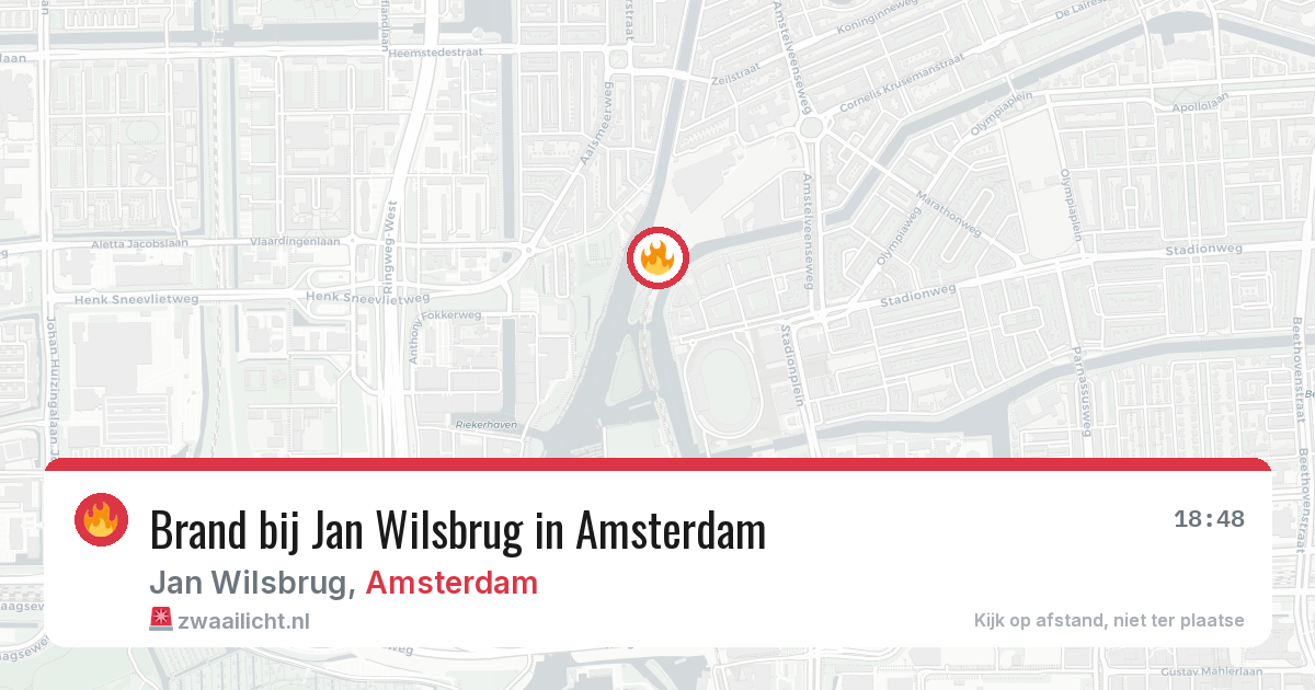 Brand bij Jan Wilsbrug in Amsterdam — 24 jan 2026