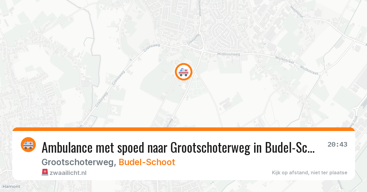 Ambulance met spoed naar Grootschoterweg in Budel-Schoot — 19 jun 2026