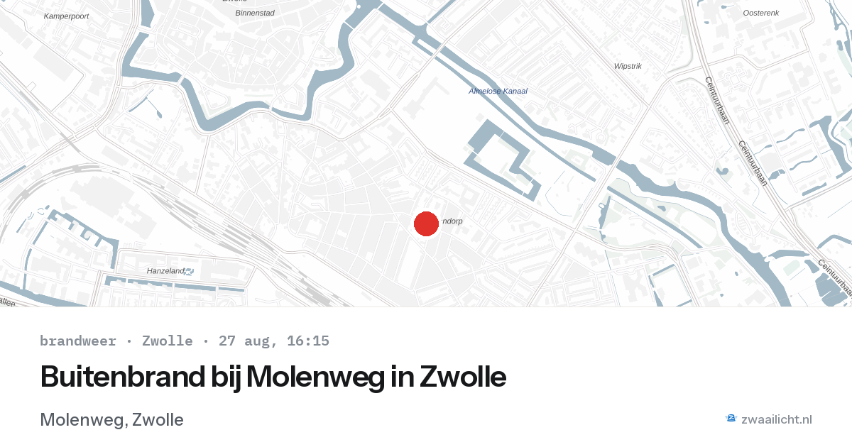 Buitenbrand bij Molenweg in Zwolle — 27 aug 2026