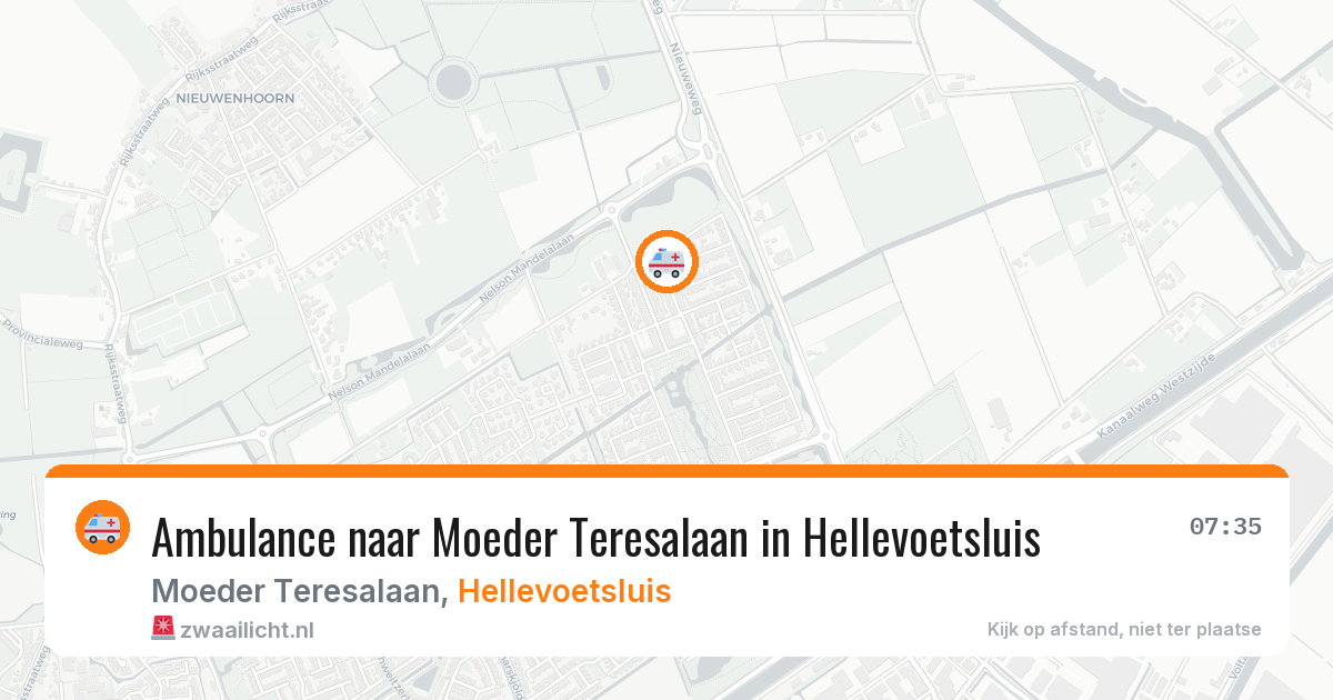 Ambulance naar Moeder Teresalaan in Hellevoetsluis — 31 mrt 2026