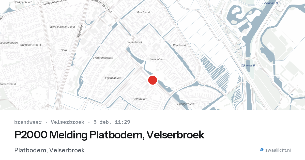 P2000 Melding Platbodem, Velserbroek — 5 feb 2026