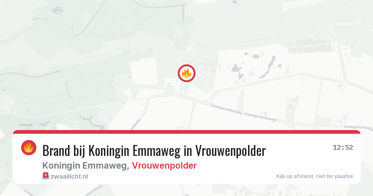 Brand bij Koningin Emmaweg in Vrouwenpolder — 16 mei 2026
