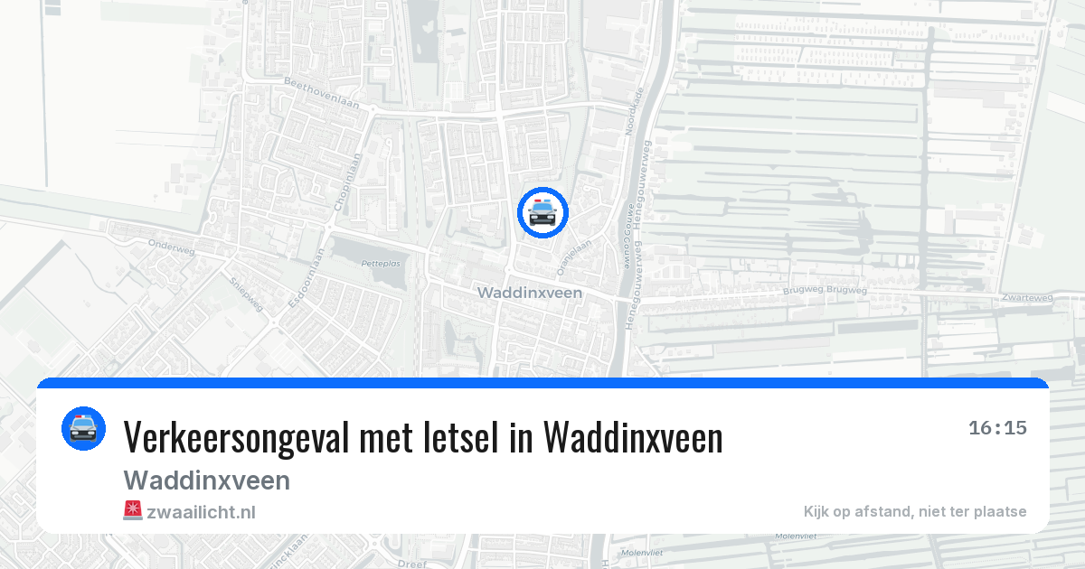 Verkeersongeval met letsel in Waddinxveen — 11 mei 2026