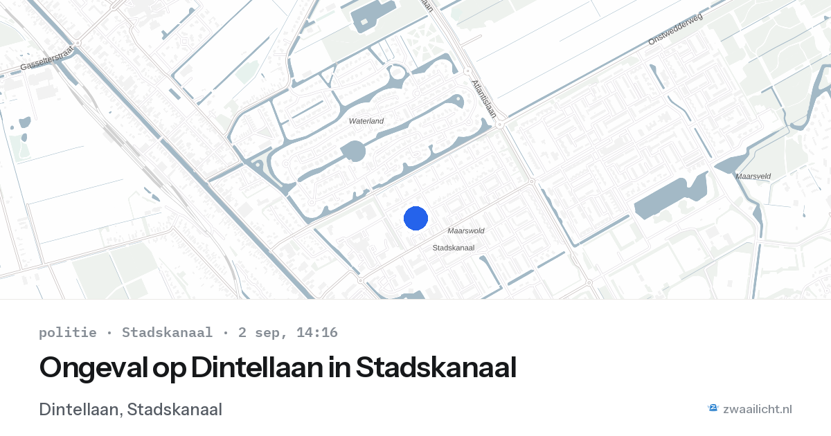 Ongeval op Dintellaan in Stadskanaal — 2 sep 2026