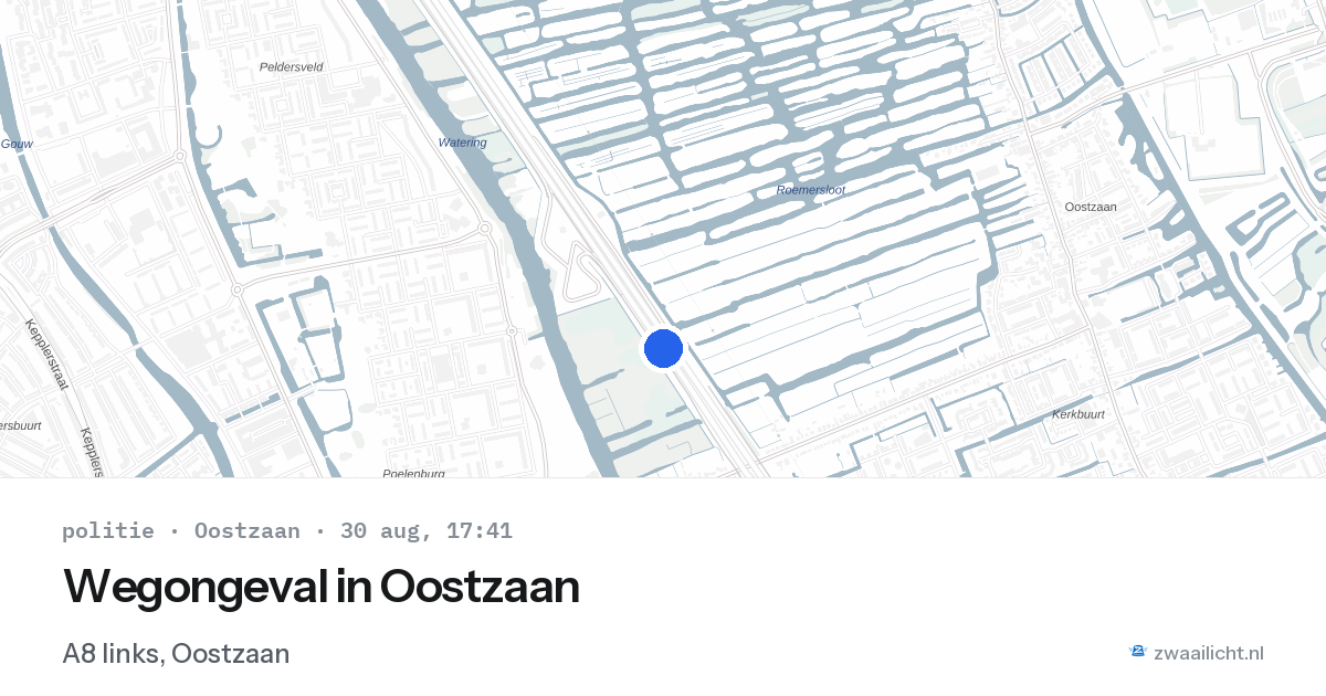 Wegongeval in Oostzaan — 30 aug 2026