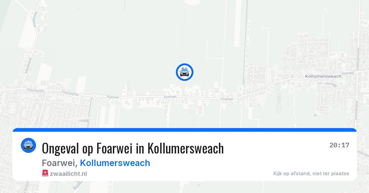 Ongeval op Foarwei in Kollumersweach — 16 jul 2026