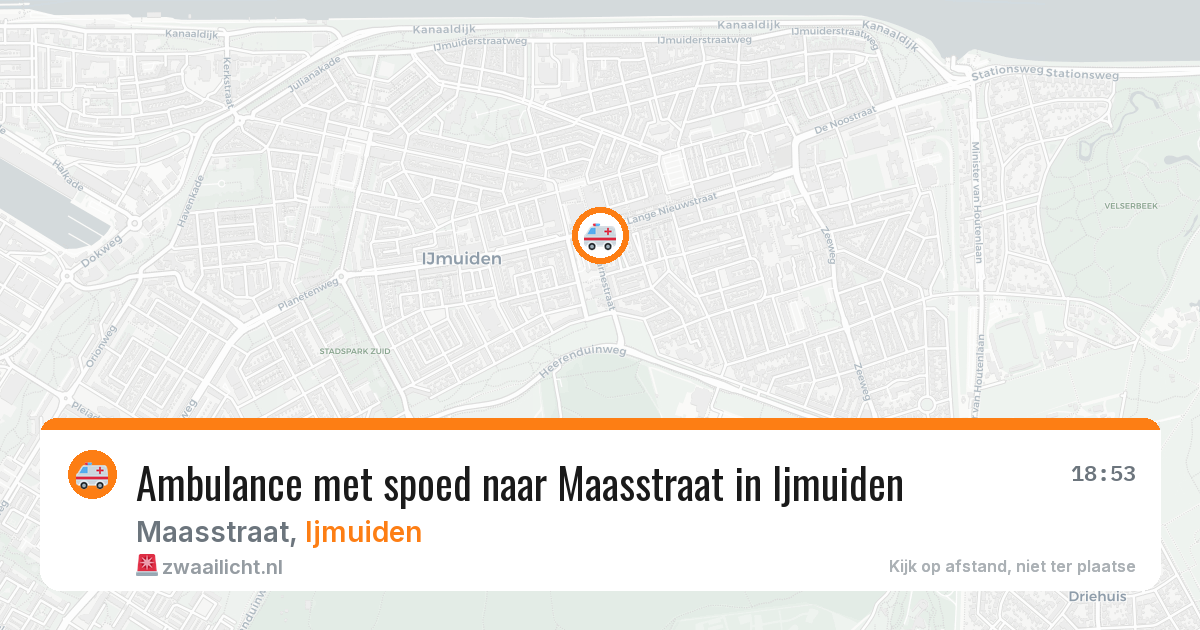 Ambulance met spoed naar Maasstraat in Ijmuiden — 16 mei 2026